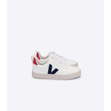 Veja V-10 LACES CWL Tenisky Detske White/Navy | SK 863ILH